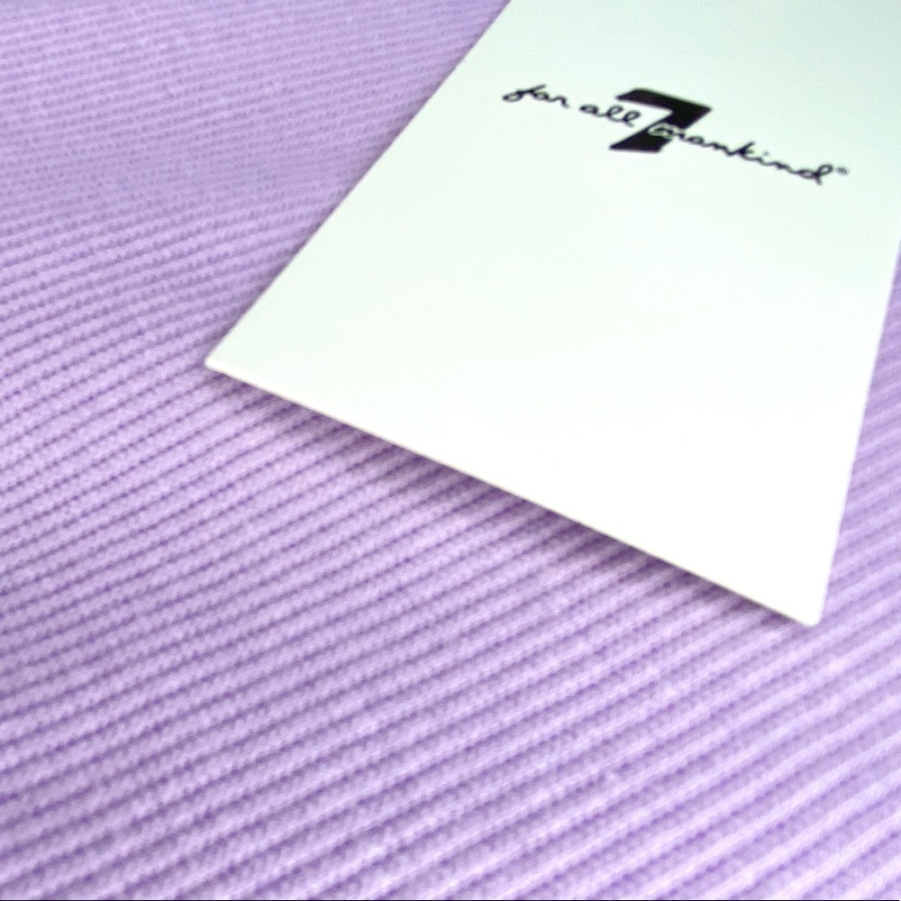 7 For All Mankind ✨HP✨🆕 | 💐Ribbed V-neck Half Sleeve Bodysuit in Light Lilac. - Picture 3 of 10